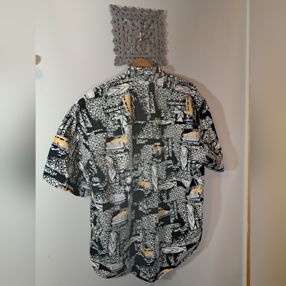 Natural Issue Hawaiian Short Sleeve Shirt Size L Cotton Beach Surf Board Bus - Picture 2 of 9